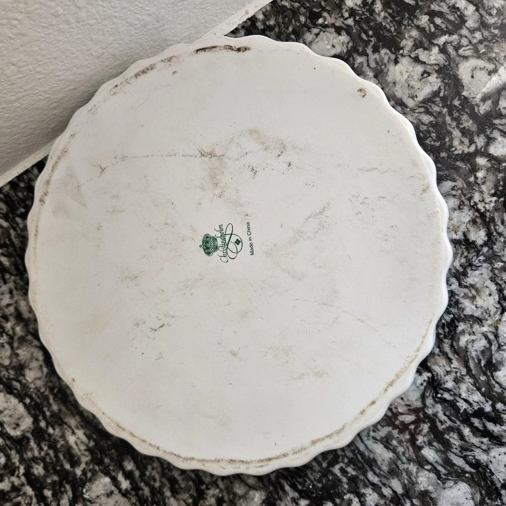 Christineholm Porcelain Rose Pattern Quiche, Tart, Pie Plate Baking‎ Dish